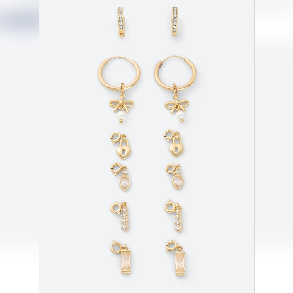 Kevia, Bow 5 Piece Earring  Charm Set